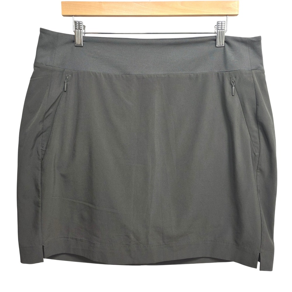 Athleta Soho Skort Womens 16T Hiking Travel Activewear Gray Zipper Pockets Tall
